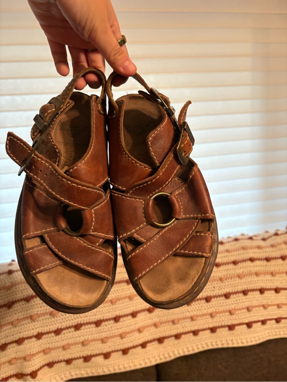 Brown leather doc marten sandals